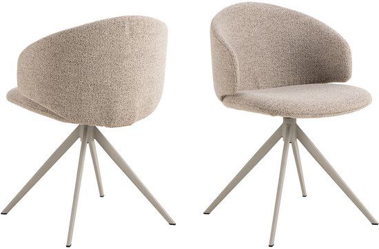 Giga Living Eetkamerstoel Valerie - Beige Stof - Zithoogte 49,5cm