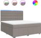 vidaXL Boxspring met matras stof taupe 180x200 cm