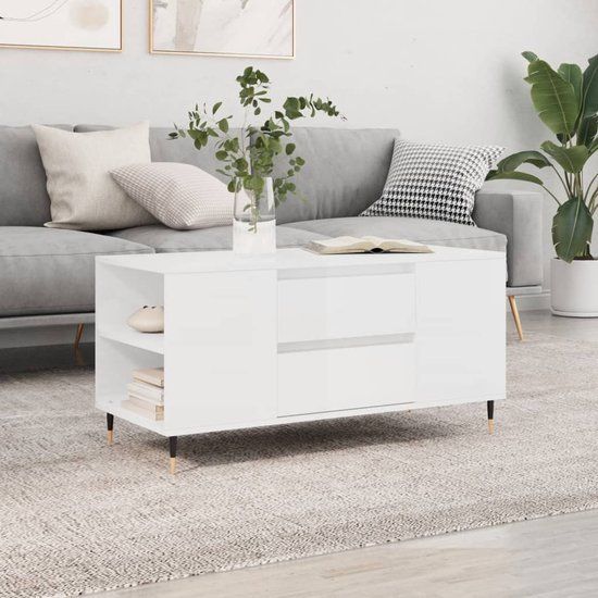 vidaXL Salontafel - Hout & Metaal - 102x44,5x50 cm - Grijs Sonoma