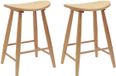 vidaXL Eetstoelen 2 stuks Massief Rubberhout Naturel 46 x 37 x 63 cm