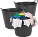 Excellent Houseware Flexibele Wasmand - 3 Stuks - Zwart - 27 Liter - Kunststof - 37 x 37 x 30 cm