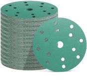 Dreamhigh® Schuurpapier - 50 Stuks - 150 mm - 15 Gats - 10 Stuks Korrel 60/80/120/180/400 - Rond schuurpapier - voor Schuurmachines - Schuurschijven voor Hout - Metaal en Meer