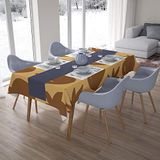 Bonamaison Tafelkleed, Anti-Mold, Sneldrogend, Waterdicht, 100% Polyester Tafellaken, Bruine tinten, 140 x 200 Cm