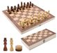 Jeu d'échecs bois - 3-en-1 échiquier - Pliable - Boîte de rangement - 29 x 29 cm