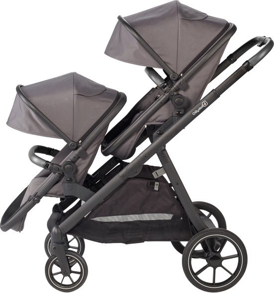 BabyGO Duo Grey Sibling Stroller grijs