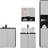 Vicco Badkamermeubelset Edge, Zwart, 4-delig