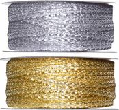 Santex Hobby/decoratie metallic zilver en goud sierlinten 3 mm x 25 meter