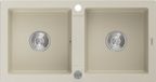 Mexen Mario granieten gootsteen 2-kamer 820 x 436 , beige, sifon chroom