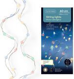 Lumineo draadverlichting - 60 led lampjes - gekleurd - 295 cm - micro leds - lichtsnoer