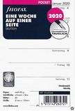 Filofax Agendavulling Pocket 1 week op 1 pagina (Duits) 2020