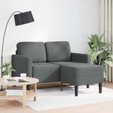 Canapé 2 places avec méridienne en L gris foncé 125 cm tissu