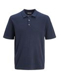 Jack & Jones Jjeemil Knit Relaxed Polo Ss Sn 12268216 Navy Blazer Mannen Maat - M