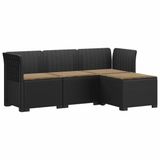 vidaXL 4-Zitter Tuin Sofa met Kussens Rattan Look PP Antraciet
