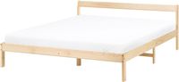 Beliani MADONE Tweepersoonsbed Lichtbruin Dennenhout 160 x 200 cm