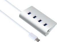 DrPhone ONVIA4 USB-C Hub - 4 Poorten USB 3.0 - Zilver