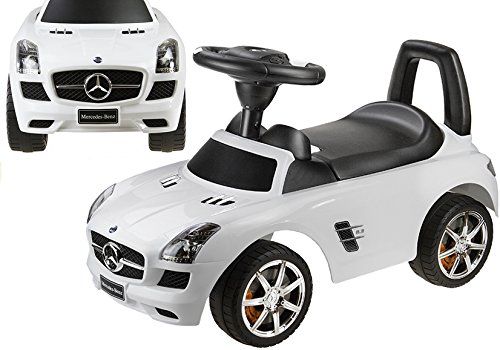 Lean Toys Gelicentieerd Mercedes Benz glijauto voor baby's - wit - glijbaan - babyglijbaan - auto voor kinderen