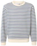 Urban Classics Oversized Striped Crewneck Sweater/trui Kinderen 122/128 Creme/Blauw