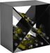 Sans marque Casier à vin Noir Cube Métal Carré 12 Bouteilles