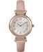 Timex Main Street Dameshorloge, 31 mm, Roze Leren Band, Zilverkleurige Wijzerplaat, Roségoudkleurige Kast, TW2W96300