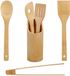 Merkloos Relaxdays 6-delige keukengerei set - Bamboe - Natuurlijk design