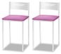 Chaises de cuisine avec dossier, similicuir, 2 pièces, 35x35x64 cm, rose