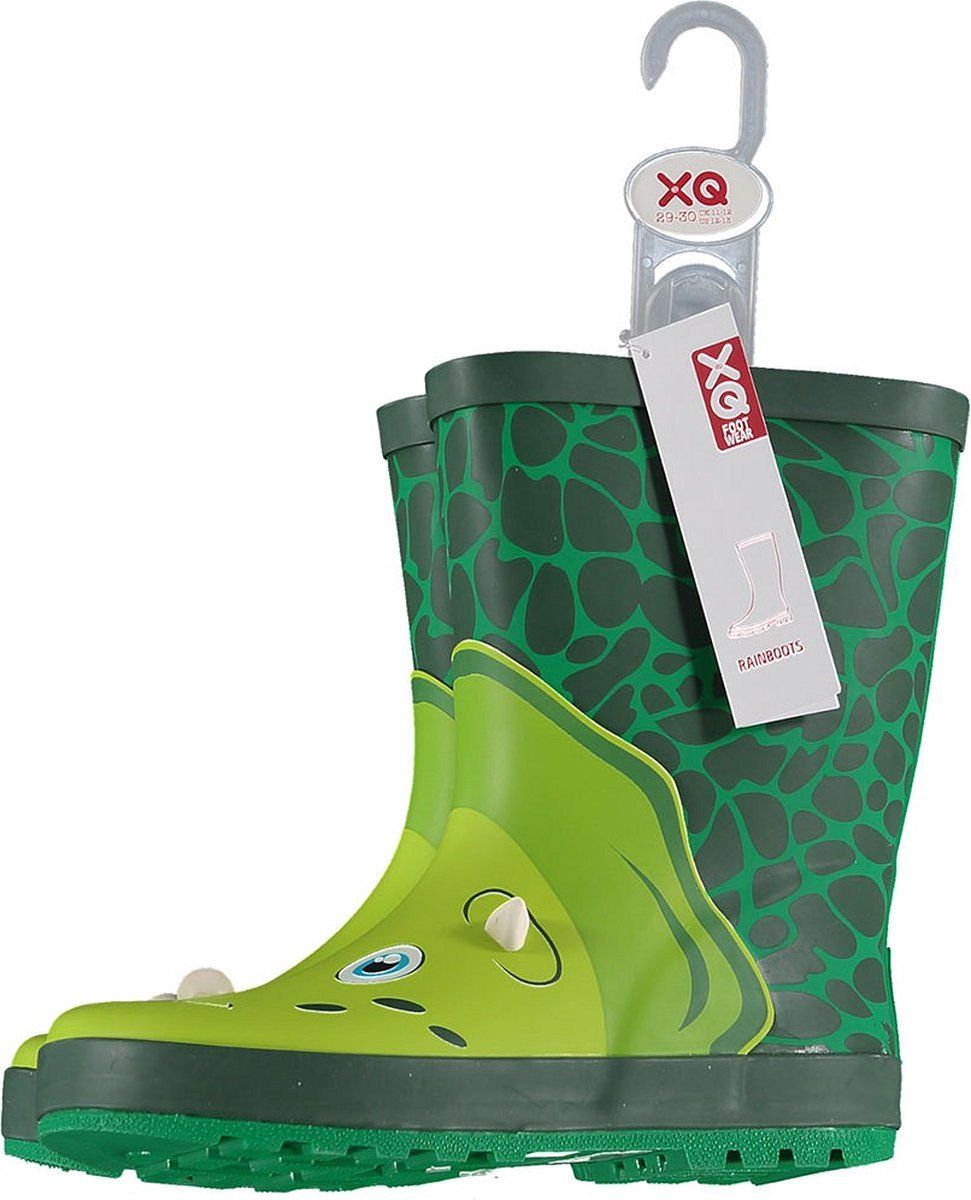 XQ Footwear Regenlaarzen Dinosaurus Kids Groen Maat 35/36