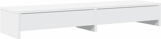 vidaXL Monitorstandaard met lades - wit - 100x27x15 cm - bewerkt hout