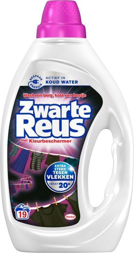 Witte Reus Vloeibaar Wasmiddel Zwarte Reus 19 Wasbeurten 855 ml