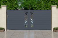 Casanoov Portail coulissant en aluminium Sunny 3,5m H.160cm Gris