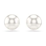 Swarovski Matrix Oorknopjes, Crystal Pearl, Wit, Rodium toplaag