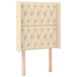 VidaXL Hoofdbord met randen 83x16x118/128 cm stof crèmekleurig