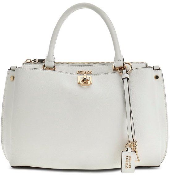 GUESS Bianca Girlfriend Satchel Handtas Wit