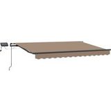 Maison Exclusive Store Bâche manuelle avec LED solaire 6 x 3 m taupe