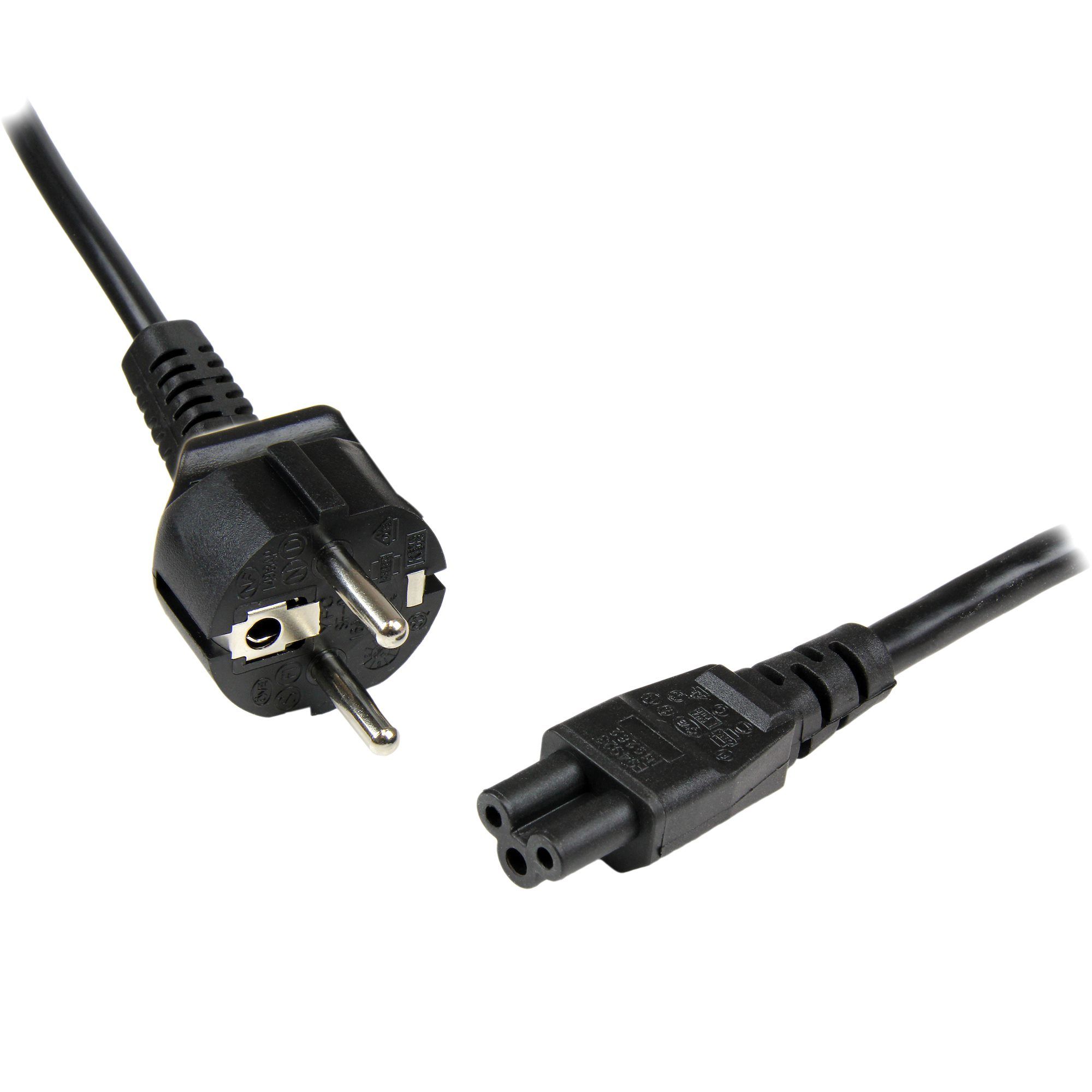 StarTech.com 1m Laptop Power Cable - EU Schuko to C5 - Black