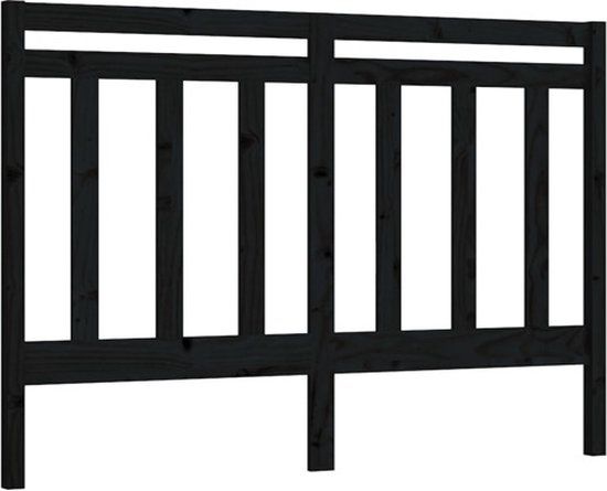 vidaXL Hoofdbord - 156x4x100 cm - Massief Grenenhout - Zwart
