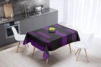 Bonamaison Tafelkleed, Anti-Mold, Sneldrogend, Waterdicht, 100% Polyester Tafellaken, Paars, zwart, 140 x 140 Cm