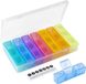 Billybath Tablettenbox 7 dagen, kleine pillendoos 's ochtends 's middags 's avonds, draagbare medicijnbox met drie grote aparte vakken voor medicijnen, vitaminen, calciumtabletten enz.