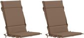 vidaXL - 2-delige hoogrugkussen GEMERT - 2 pcs - 100% Polyester - Taupe