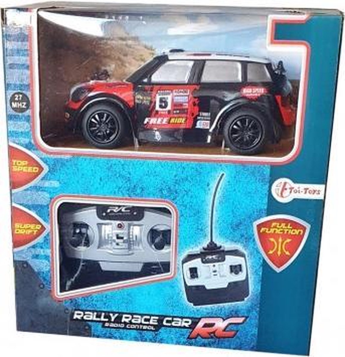 Toi Toys RC Cars op afstand bestuurde auto voor kinderen - Rally Car Mini Cooper - raceauto - elektrische auto - vanaf 4 jaar