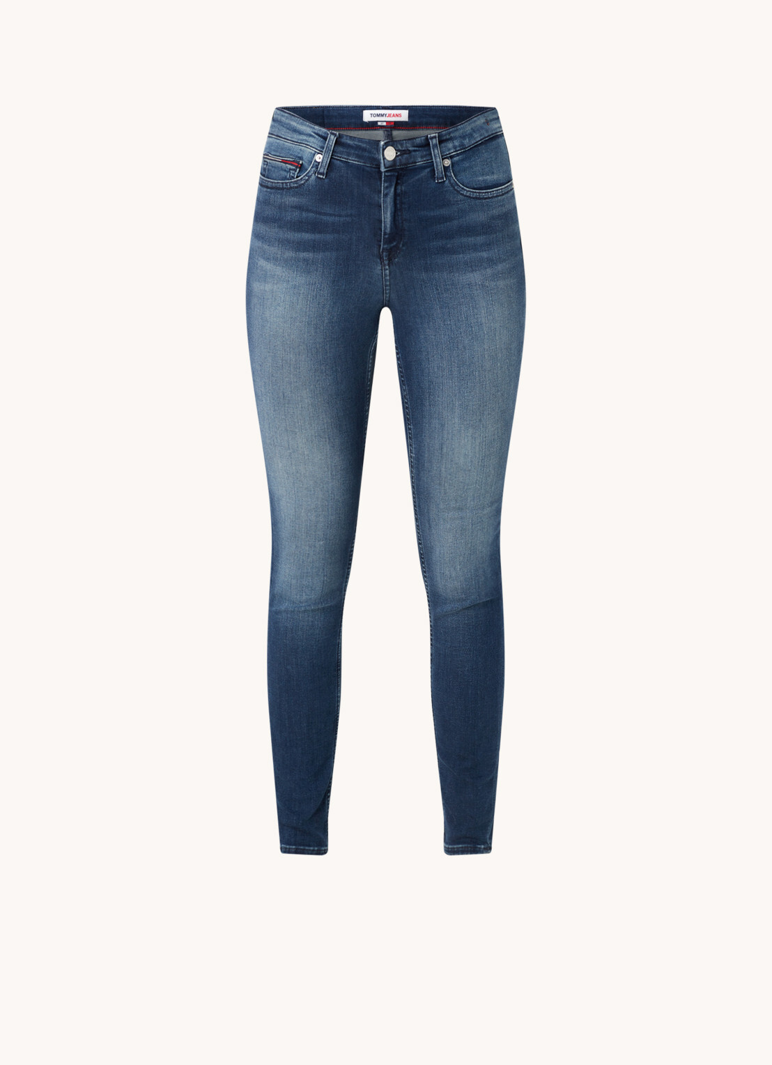 Tommy Hilfiger Nora mid waist skinny fit jeans met donkere wassing