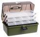 Valise à outils avec 3 tiroirs extensibles - 36,5 x 22 x 20 cm - Noir et transparent