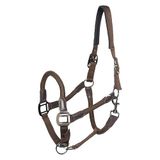 Imperial Riding IRHLaura Halster van nylon, met PU-lederen riem en stijlvol metalen beslag, verstelbaar en comfortabel voor dagelijks gebruik in de stal, chocolade, cob