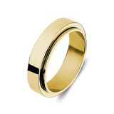 Lucardi Unisex Stainless steel goldplated anxiety ring - Ring - Staal - Goudkleurig - 20 / 63 mm