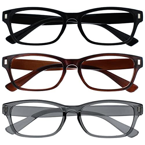 The Reading Glasses The Reading Bril Bedrijf Zwart Bruin Grijs Lezers Waarde 3 Pack Mens Womens RR77-127 +3.50