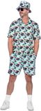 Wilbers Festival Outfit Heren Hawaii Palmbomen - Maat S