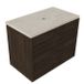 Saniclass Badkamermeubelset - 80x45x63cm - Travertine natuurstenen topblad - zonder kraangat - 2 lades - mat eiken charcoal