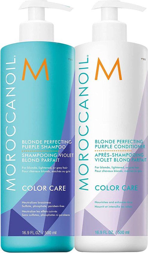 Moroccanoil Blonde Perfecting Purple Shampoo & Conditioner Duo - 2x 500ml