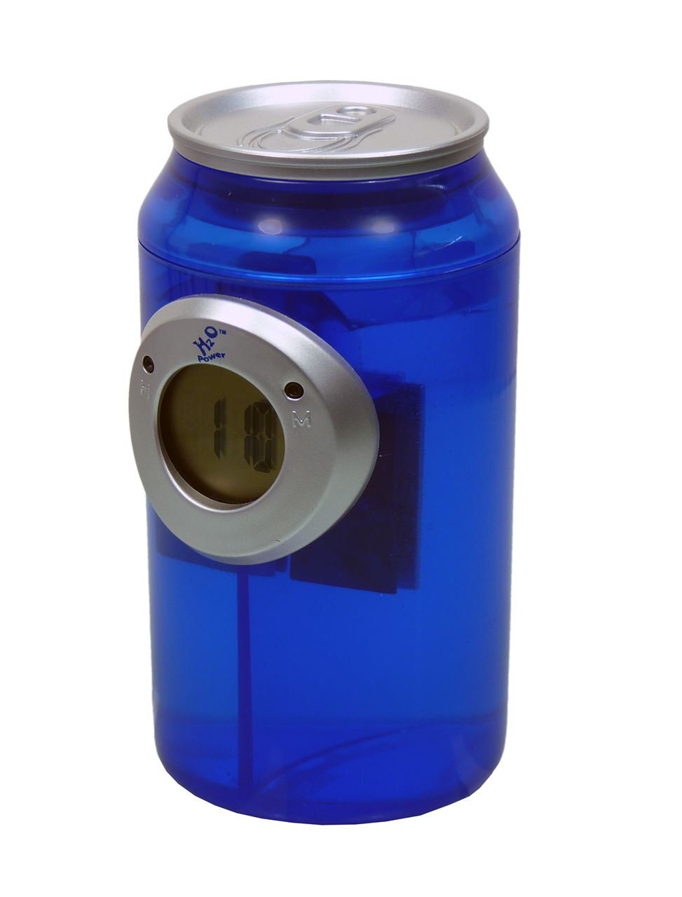 Powerplus Can Shape Clock Klok op Water Energie in Blikvorm LCD klok kleur blauw