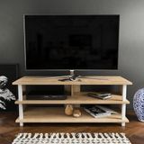 Hanah Home Scandinavische tv-standaard, wit & oak, 120 x 44,6 x 47,4 cm