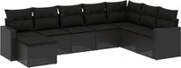 vidaXL 8-delige Loungeset met kussens poly rattan zwart